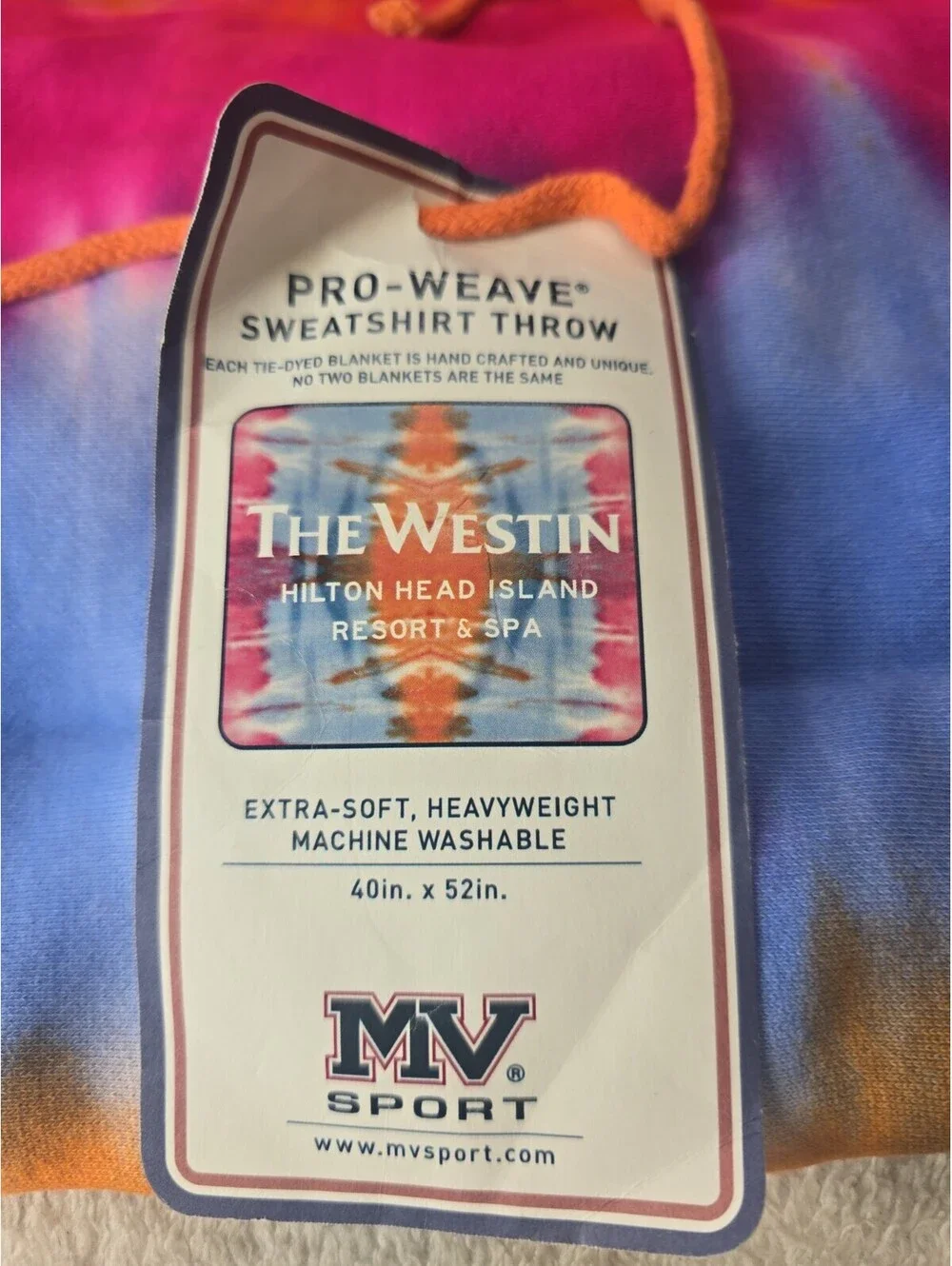 The Westin Hilton Head Island Resort & Spa Beach Towel Throw 40x52 Tye Dyed New